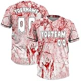 maglia da baseball personalizzata per halloween, uniforme da softball, maglietta sportiva personalizzata con numero per uomini, donne, adulti e giovani, 18, s