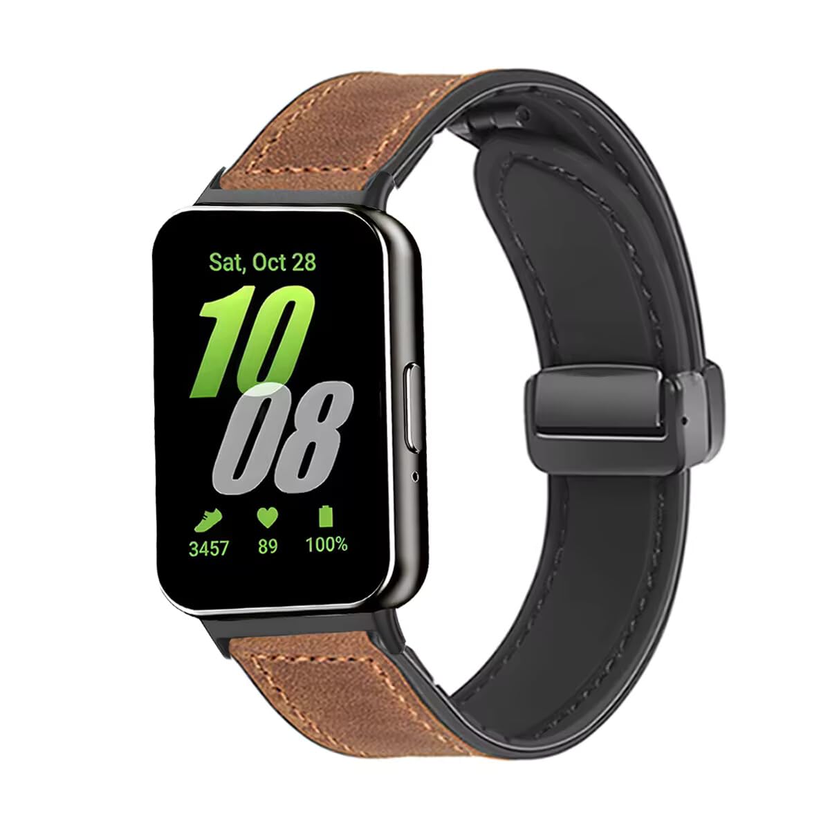 Premium Leather Strap Compatible with Galaxy Fit 3 | Soft Replacement Watch Band with Metal Buckle-picture-21