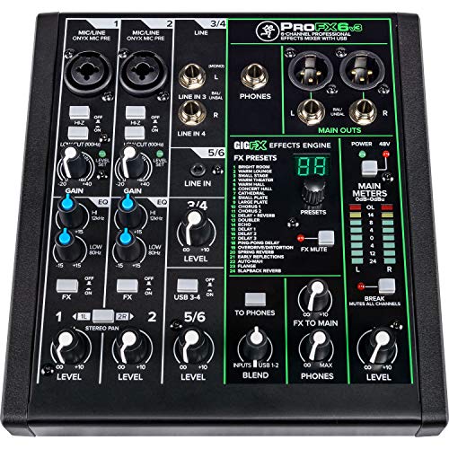 Mackie Profxv3 Series, 6-Channel Professional Effects Mixer With Usb, Onyx Mic Preamps And Gigfx Effects Engine - Unpowered (Profx6V3) #TOP5