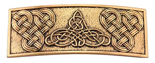 EUEAVAN Classic Celtic Knot Triquetra Talisman for Eternal Love Hair Clips Barrette Gift for Girls Women (Antique Gold)