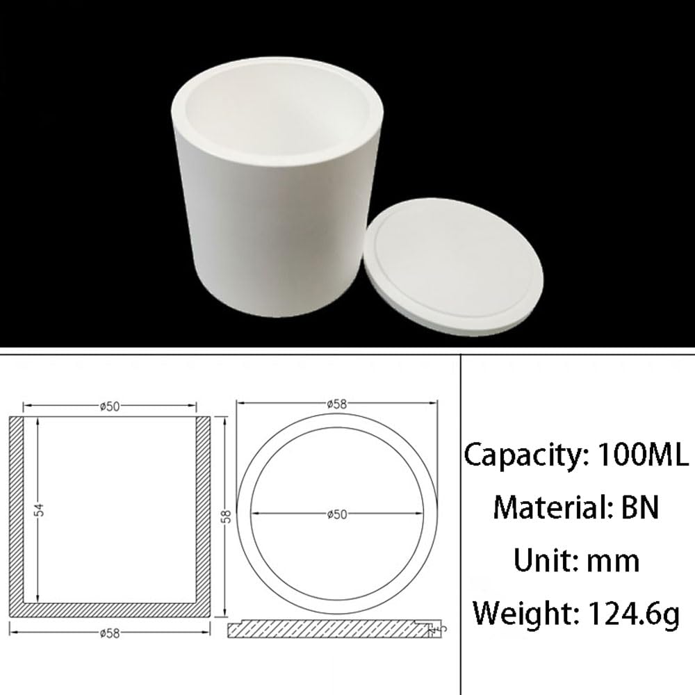 Tygle z azotku boru - odporne na wysokie temperatury ceramiczne łodzie BN do laboratoriów - trwały pojemnik, 1 sztuka