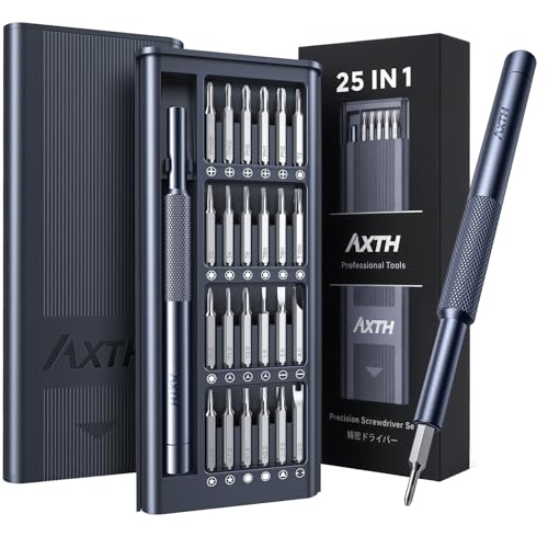 AXTH 25-in-1 Small Precision Screwdriver Set, Professional Magnetic Mini Repair Tool Kit for Phone,...