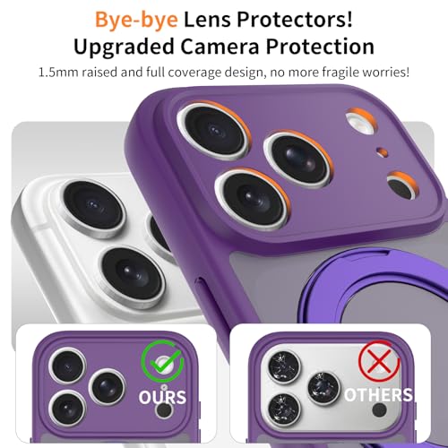Image of Magnetic Case for iPhone 17 Pro With Magnetic Ring Stand, [Compatible with Magsafe] [Military Grade Drop Protection] Shockproof Phone Cover for iPhone 17 Pro Full Camera Protection 6.3 inch Purple