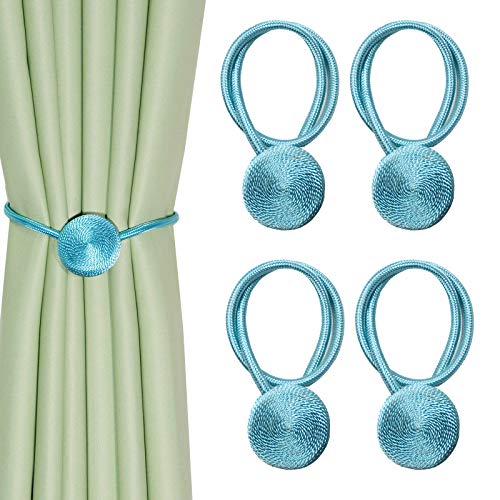 Alzapaños para cortinas sin agujeros OUdini solución magnética azul para salones y dormitorios 2