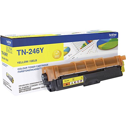 Brother Toner TN-246Y jaune (ca. 2200 Pages) - s'adapte DCP-9022CDW, HL-3142CW, HL-3152CDW, HL-3172C