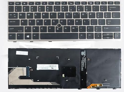 �C�������p HP EliteBook 830 G5 G6 730 G5 735 G5 836 G6 US/�p��L�[�{�[�h �V���o�[�o�b�N���C�g�t��/�o�b�N���C�g�Ȃ� (�o�b�N���C�g���� �|�C���g�X�e�B�b�N����)