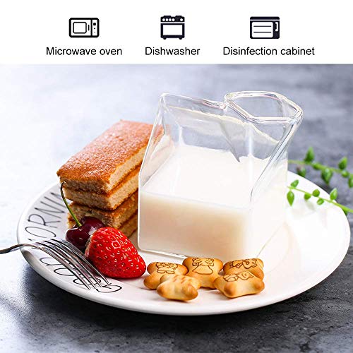 Lohome Milk Creamer Glass Mini Milk Carton Container Water Glass Cup #TOP2
