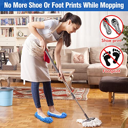 10 Stück Wischmopp-Hausschuhe für Bodenreinigung, waschbar, wiederverwendbar, Mikrofaser-Staubmopp-Socken für Damen, Herren, Kinder, Fußstaub, Haarreiniger, Kehrhaus, Büro, Badezimmer, Küche