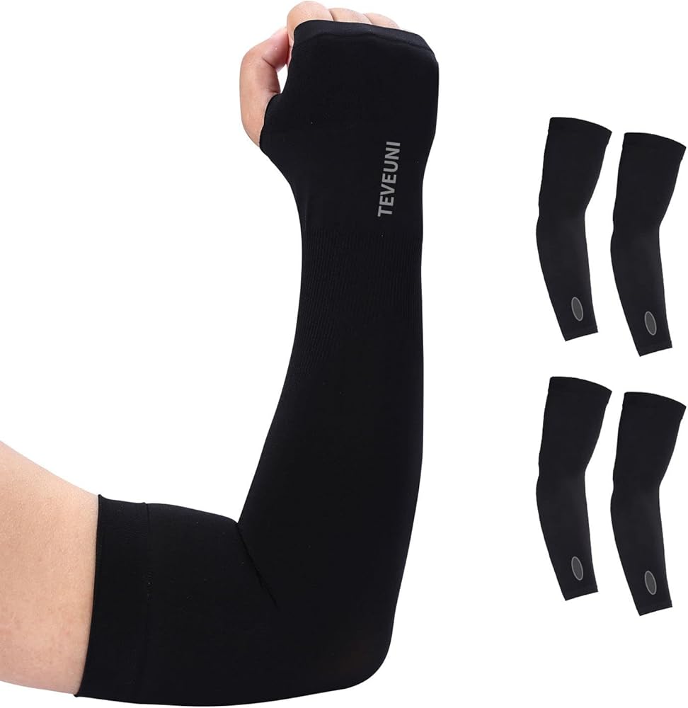 Amazon.com: TEVEUNI 2Pairs Arm Sleeves for Women Men with Hand