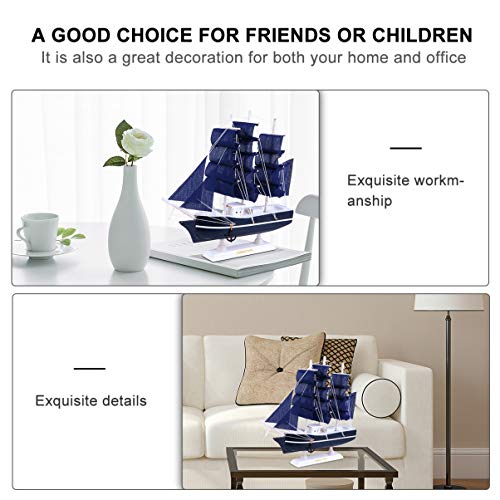 VOSAREA 24Cm Segelboot Modell Holz Segelschiff Modell Nautische Ornament Mediterrane Dekorationen für Geschenke Home… – Bild 4