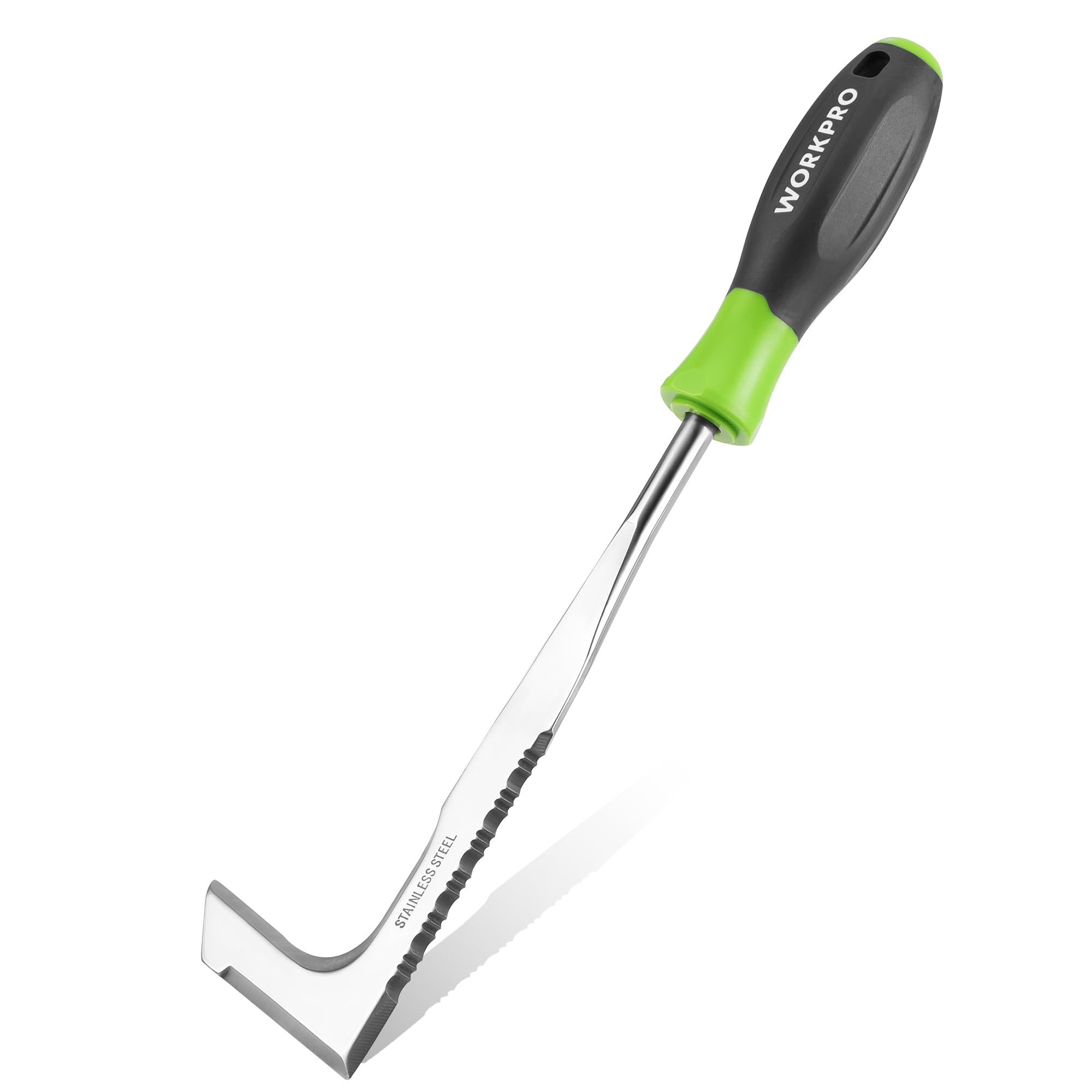 WORKPRO Estirpatore Erbacce Manuale, sarchiatore per erbacce con bordo seghettato, estirpatore erbacce da giardino per rimuovere muschio ed erbacce da 30,5 cm con manico