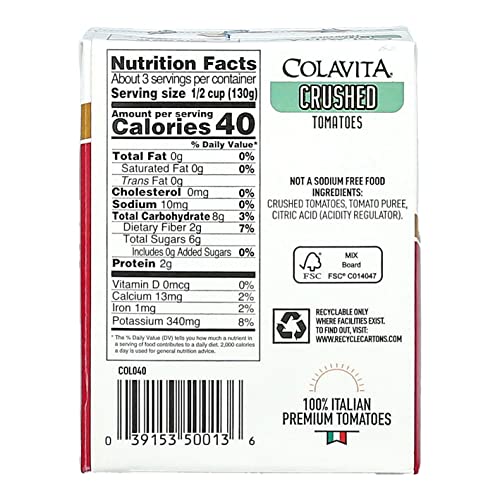 Colavita Italian Crushed Tomatoes, Tetra Recart Box, Sustainable Packaging, 13.76 Ounce (Pack Of 16) #TOP1