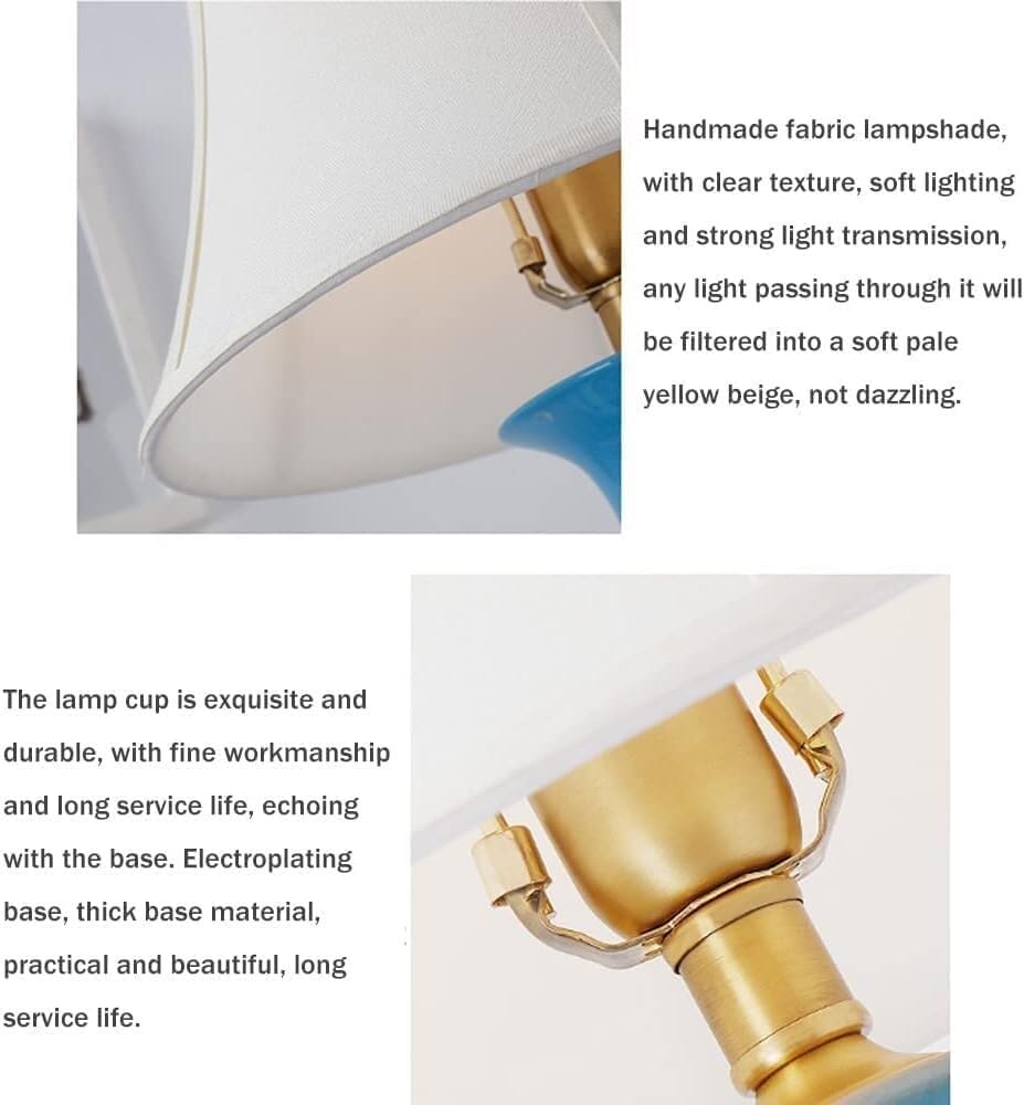 Ceramiczna Minimalistyczna Lampa Stołowa W Wazonie, Lampka Nocna W Stylu Rustykalnym, Klosz Z Tkaniny W Kształcie Dzwonka, Chińska Porcelanowa Lampa Stołowa E27, Do Salonu