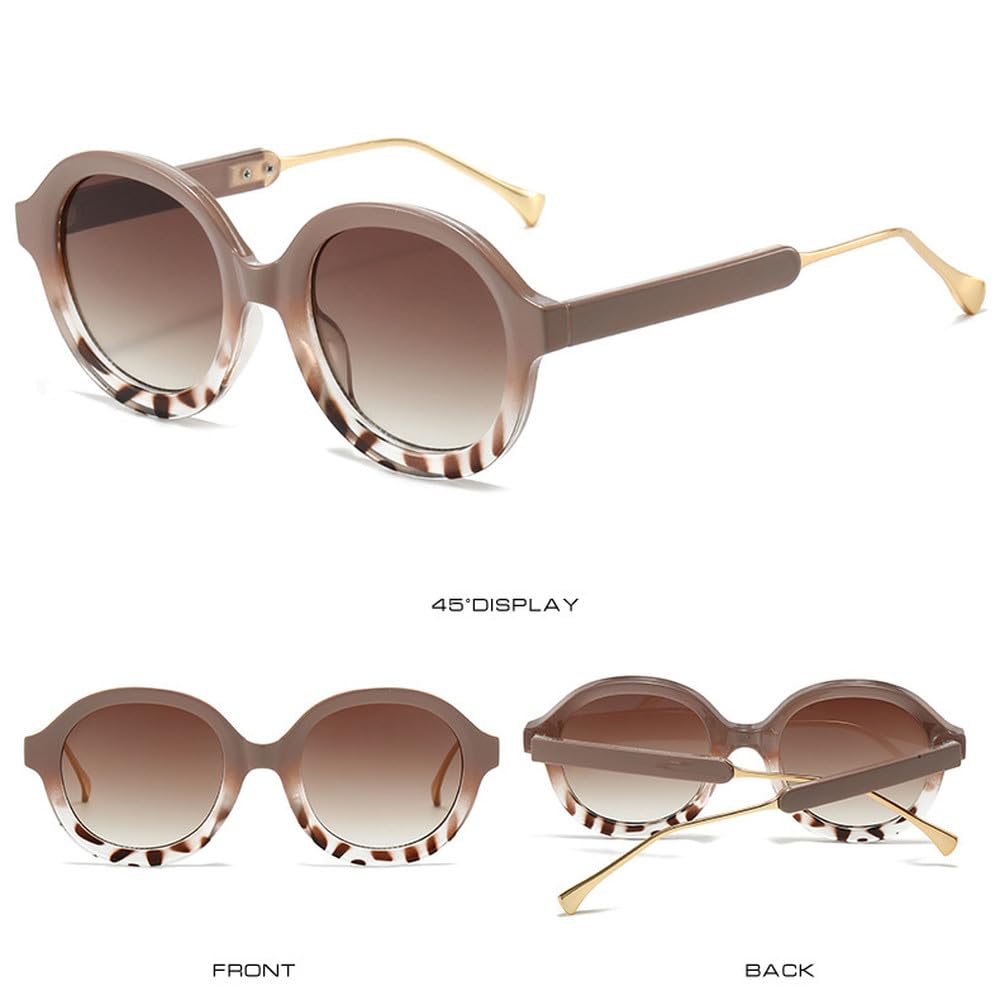 Retro okrągłe Punk damskie okulary przeciwsłoneczne modne odcienie gradientowe UV400
