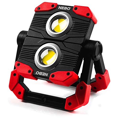 NEBO Omni 2K Lumen - Linterna de Trabajo de 2K Lúmenes para Profesionales - Resistente al Agua y a Impactos - Con Doble Salida COB - Linterna Portátil Recargable por USB con Mango Magnético Giratorio