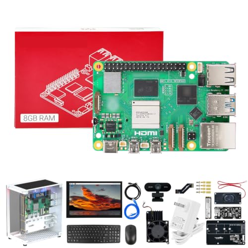 Image of Yahboom Pi 5 8GB RAM Starter Kit with 27W 5.1V /5A Power Adapter 270 Panoramic Pi 5 Case PCIe Expansion Board, USB Camera, HD Display Provide Openclaw Deployment