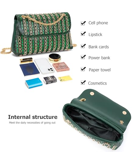 Image of Sweetovo Rhinestone Clutch Purse, Sparkly Evening Bag with Chain for Women