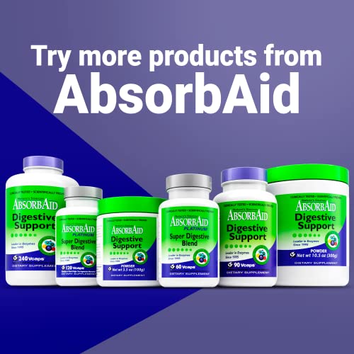 Absorbaid Platinum Digestive Enzyme Support 60 Vcaps, 12 Digestive Enzymes Plus 2 Probiotics For Maximum Relief #TOP7
