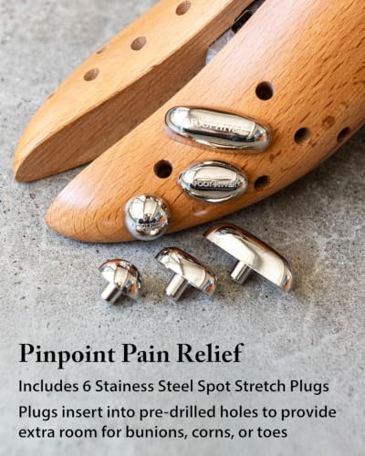 Image of FootFitter Premium Professional Boot Stretcher, Wooden Width Expander | Heavy Duty Wooden Boot Stretcher Expands Width, Adds Targeted Stretch & Bunion Relief on Tight Leather with Metal Spot Plugs