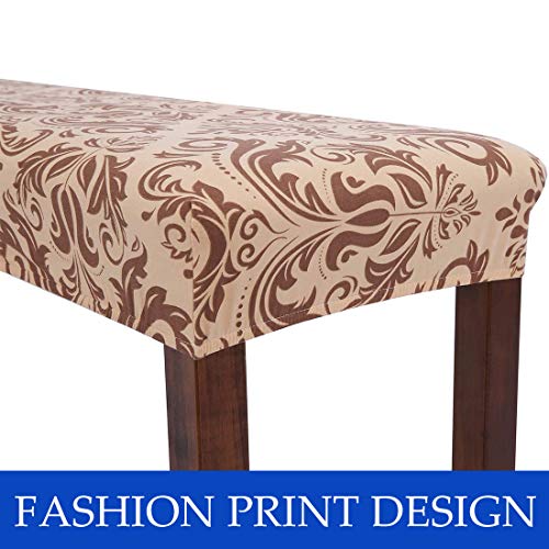 image for Comqualife Stretch Spandex Printed Dining Bench Cover - Anti-Dust Remo