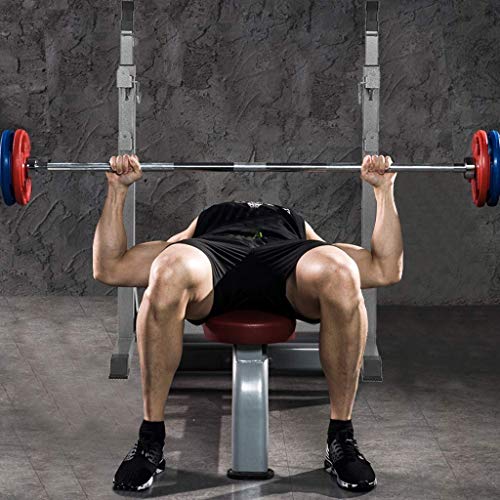 AT-X Adjustable Height Squat Rack Barbell Free Bench Press Portable Dumbbell Rack, Made of Heavy-Duty Steel Tube Frame Maximum Load 441 lbs, Ship from US… (Black02)