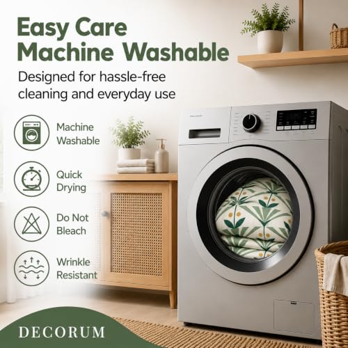 Image of DECORUM Glace Cotton Single Bedsheet with 1 Pillow Cover | Soft, Durable, Lightweight & Skin-Friendly Fabric| Suitable for Single /Diwan Bed Size