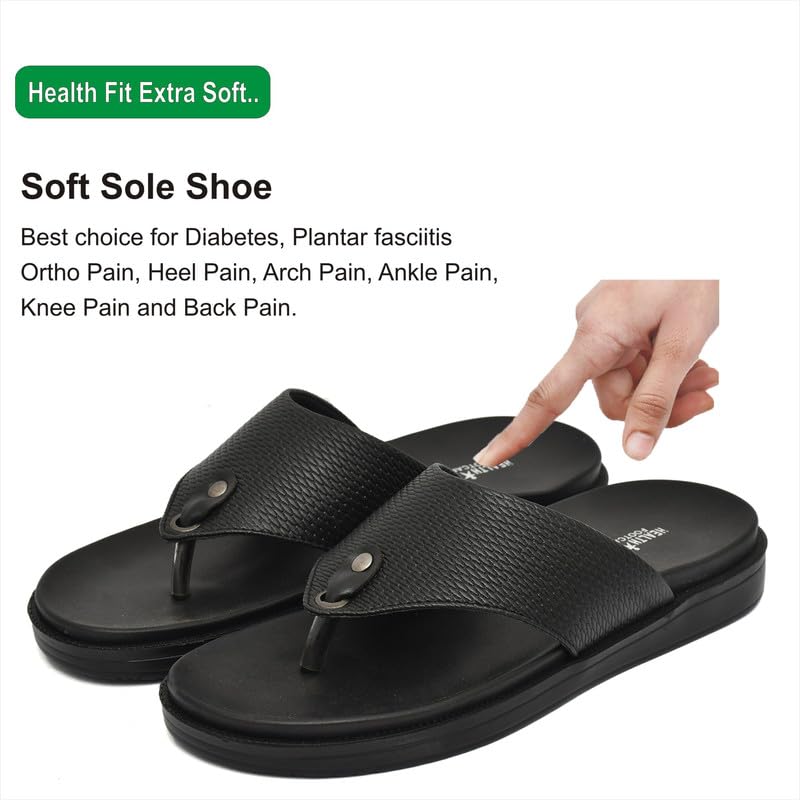 Image of HEALTH FIT Super Soft Ortho Care Bounce Back Anti-Skid Water Resistant Slippers /Doctor Chappal & Footwear-Men 116