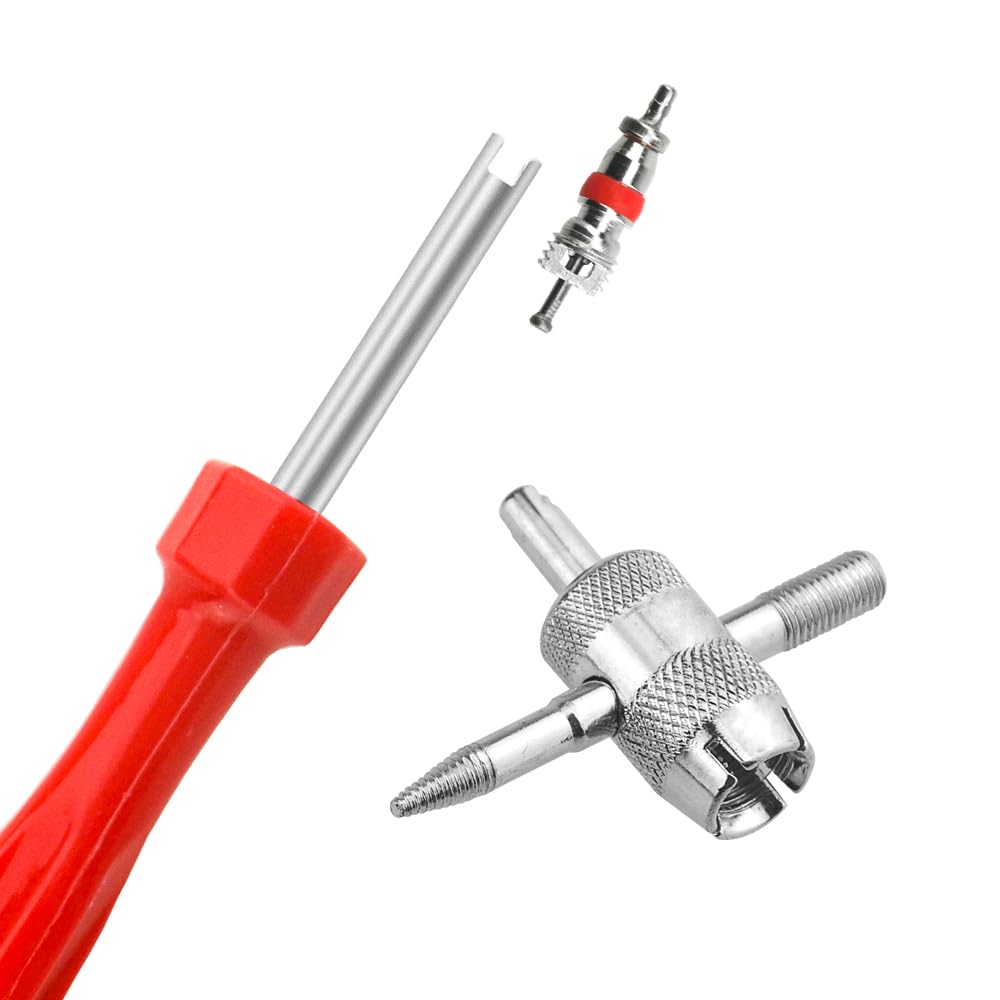Kit D'outils Pour Valves De Pneu - Extracteur De Tiges Et Noyaux, 6 Cœurs De Valve De Rechange - Pour Voiture, Moto, Quad