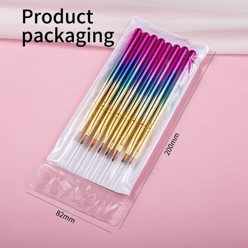 8Pcs/Set Gel Metal Gradient Irregular Brush Nail Art Acrylic Painting Drawing Pen Tips DIY Home Salon Tools