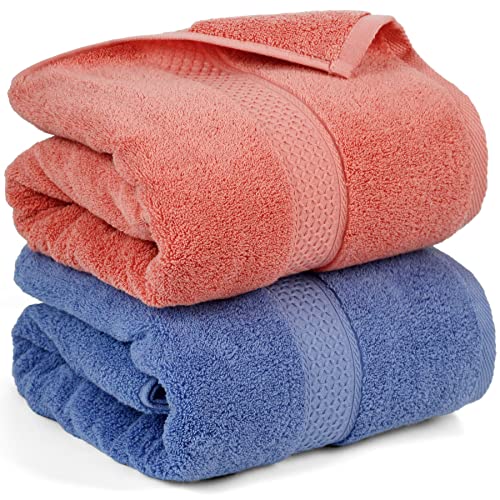 Top 10 Best Color Towels for Bathroom: Our Ultimate Review 6 Cleanbear Bath Towels Soft Shower Towels Set of 2 with Assorted Colors 100% Cotton Bathroom Towels for Men and Women Quick Drying and Highly Absorbent 55 by 27 1/2 Inches (Coral & Light-Lilac)