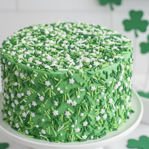 Image of Manvscakes Sprinkles- Edible Cake and Cupcake Jimmies, Baking, Green topping Mix for Cookies, Ice Cream, Cake and Cupcake Decorating