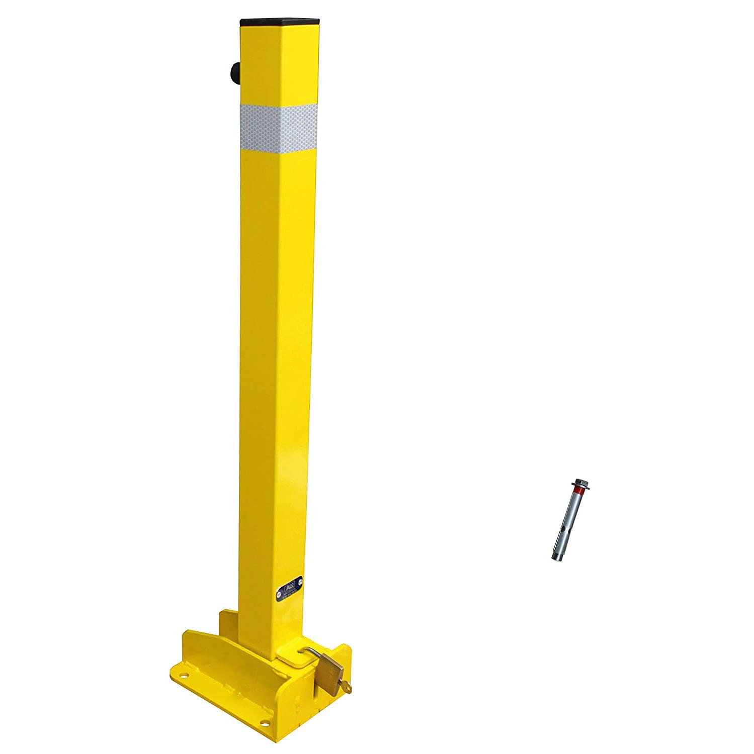 PAL | Barrera abatible manual amarilla con candado (1- Bolardo abatible + Tornillería)