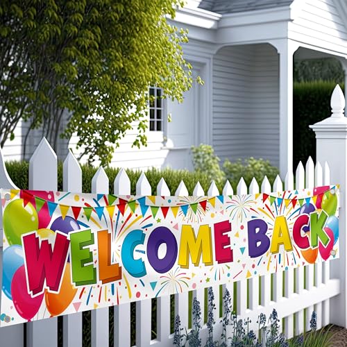 Image of Welcome Back Banner - Welcome Home Decorations 6 x 1.3ft - We Missed You Banner (White)