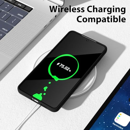 Image of DIZORO Microfiber Candy Case Compatible for Samsung S25 Edge 5g Smooth Touch Cushion Liquid Soft Silicone Gel Rubber Phone Cases Non-Slip Full Body Protective Shockproof Back Cover - Black