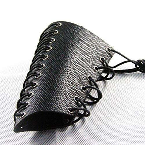 Amosfun Protetor de braço de couro punk pulseira de pulso vintage tecelagem para cosplay fantasia de