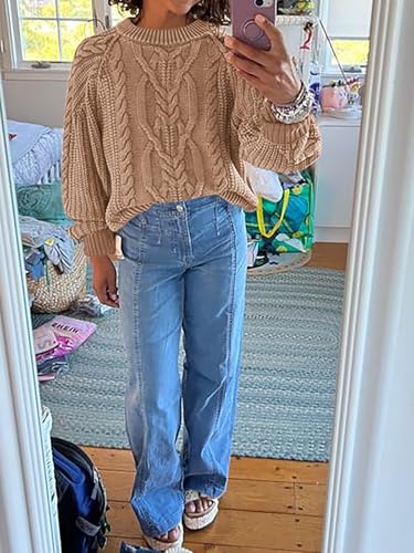 Image of Cicy Bell Womens Oversized Cable Knit Sweaters Fall Chunky Pullover