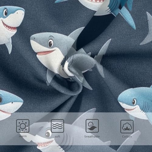 Cute Cartoon Sharks Blue Underwear Girls, Toddler Panties, Cotton Girls Underwear, 2–8 Years3