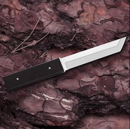 Image of Wizbiz Professional Kiridashi Knife | Japanese Style Utility & Meat Cutting Knife | High Carbon Steel Blade | Full Tang | Ebony Wood Handle | with Sheath