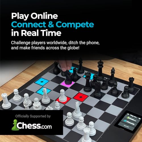 ChessUp 2 - Electronic Chess Board by Bryght Labs - Built-in WiFi, Chess Engine - Includes Chess Set TouchSense Pieces - Light Up Smart Chess Board - with AI, Lessons, Wireless Play & Companion App