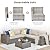 ovios 6 Pieces Patio Furniture Set, Outdoor Wicker Sectional Sofa with Coffee Table Comfy Cushions, Modern Modular Deep Seat Rattan Couch Conversation Set, Beige