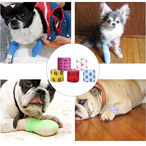 8 rollen zelfklevende bandage voor honden, elastische hechtbandage voor kat, hond, pols, enkelverstuikingen, 5 cm x 4,5 m - Afbeelding 6
