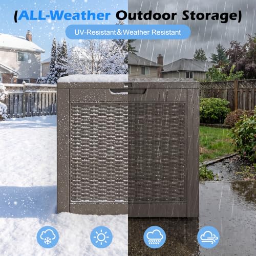 Image of Outdoor Storage Box Waterproof, 31 Gallon Deck Box for Patio Storage