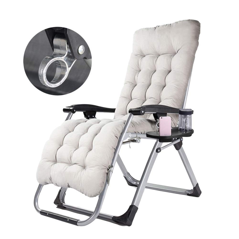 Chaise longue zéro gravité pour le camping en plein air pliable et fauteuil patio gris