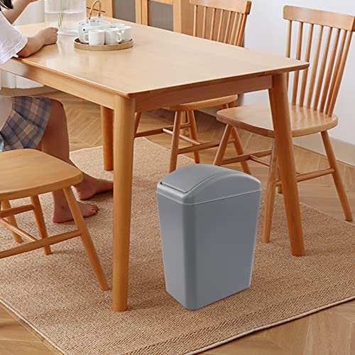 Caneca de basura con tapa basculante 16 L gris Wekioger miniatura 5