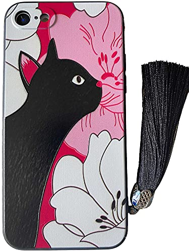 KOLOiPhone ケース iPhoneケース iPhone7ケース iPhone8ケース かわいい クロネコ 猫柄 ねこ ネコ 猫 スマホケース スマホカバー iPhone7 iPhone8