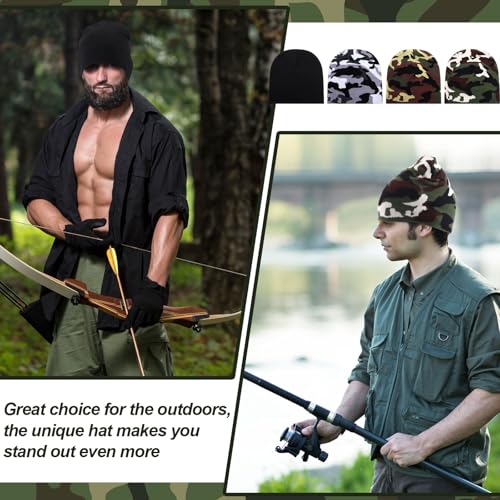 Image of Ramede 4 Pcs Y2k Beanie - Double Sided Graphic Beanies for Men and Women, Acrylic Knitted Y2k Hats Accessories