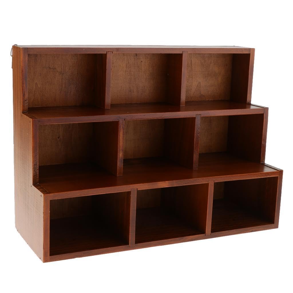 PUXZYAX Desktop Organizer Display Shelf And Wooden Storage Organizer To Storage Needs Offering Smart Solutions For Small Spaces 9 Cube Wooden