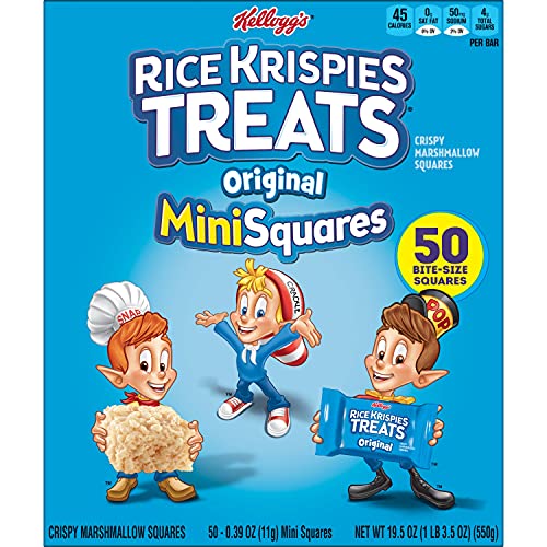 Rice Krispies Treats Mini Marshmallow Snack Bars, Kids Snacks, School Lunch, Single Serve, Original, 19.5Oz Box (50 Bars) #TOP6