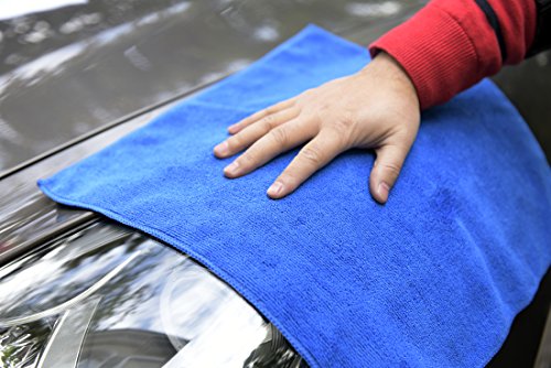Carcarez Premium Microfiber Detailing Towels, 380 Gsm Lint Free Car Buffing Waxing Polishing Drying Towel, Pack Of 6 (Blue) #TOP3