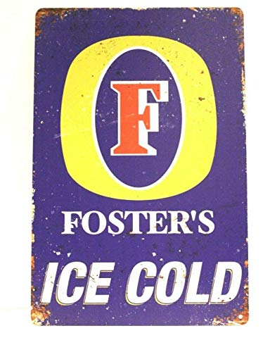 Metal Tin Sign Vintage Art Decoration Foster's Lager Australian Beer for Cofe Home Kitchen Farm Office Bar Restaurant Dorm Club or Garage 12" X 8"
